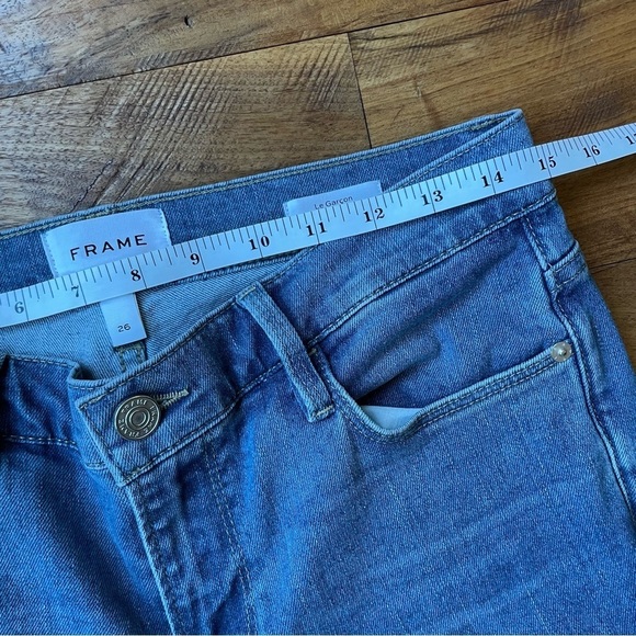 Frame Le Garçon Rolled Raw Hem Boyfriend Jeans Deepwater Wash - Picture 11 of 15